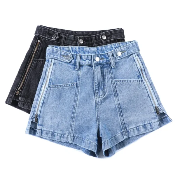 S-5XL Women's Vintage High Waist Denim Shorts Wide Leg Style